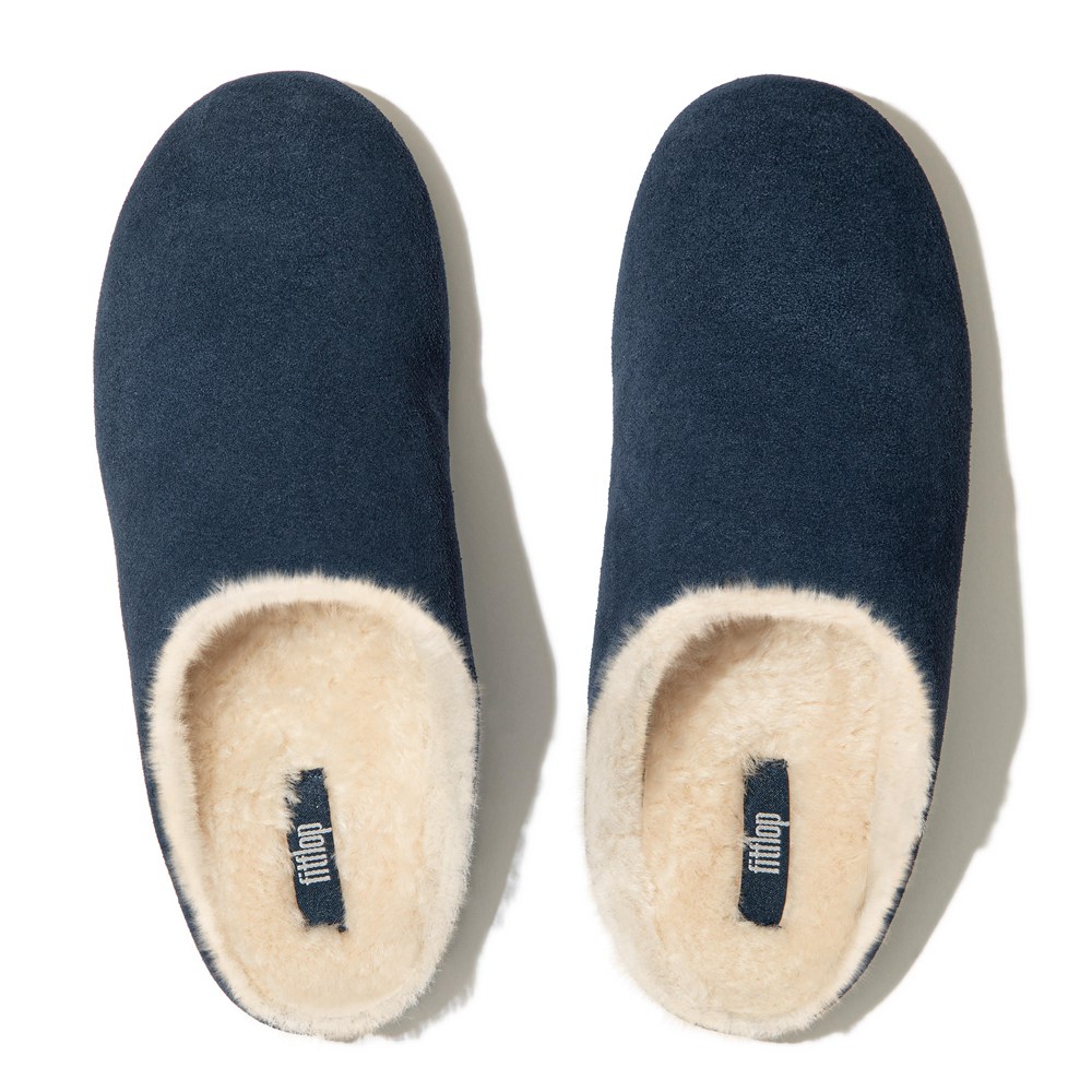 Fitflop Womens Slippers - Chrissie Shearling - Navy - 213-YDGFPS